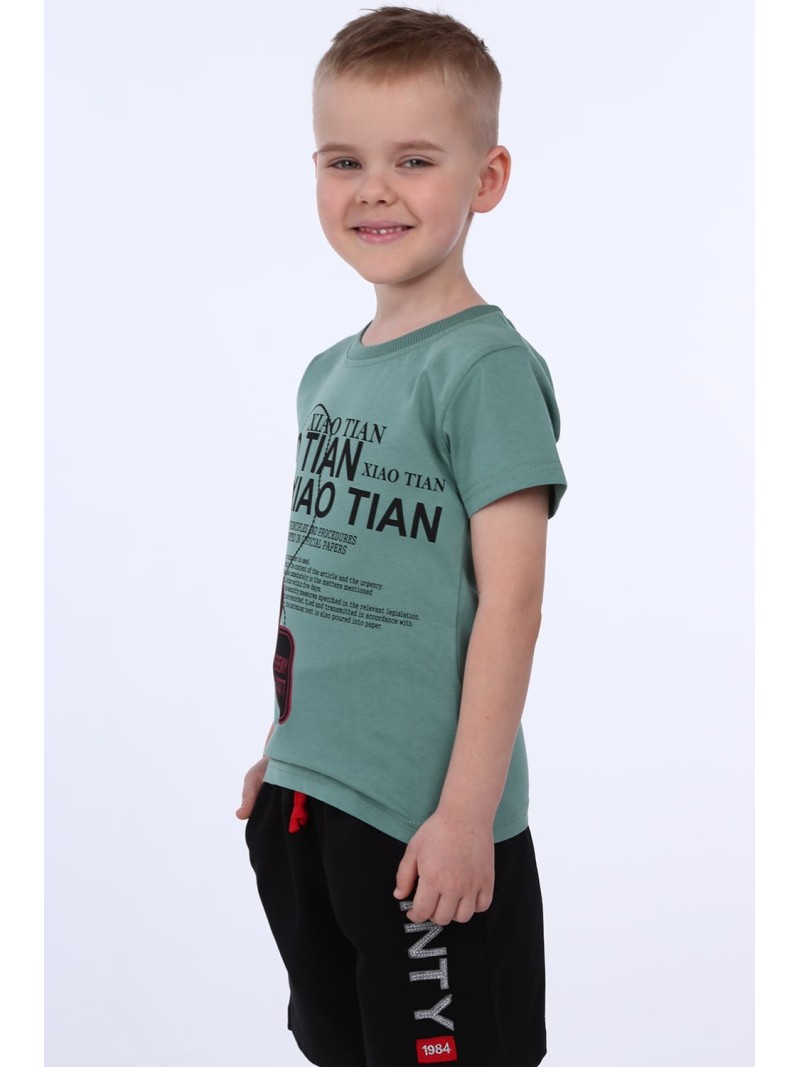 Jungen-T-Shirt mit Khaki-Aufdruck NDZ4489 – Online-Shop – Boutique